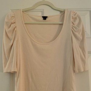 Puff Sleeve Ribbed Top